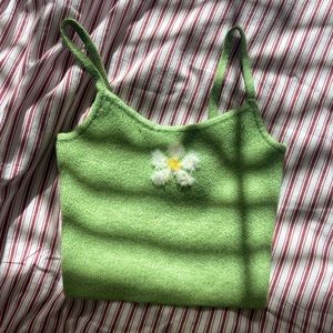 Cropped knit tank top